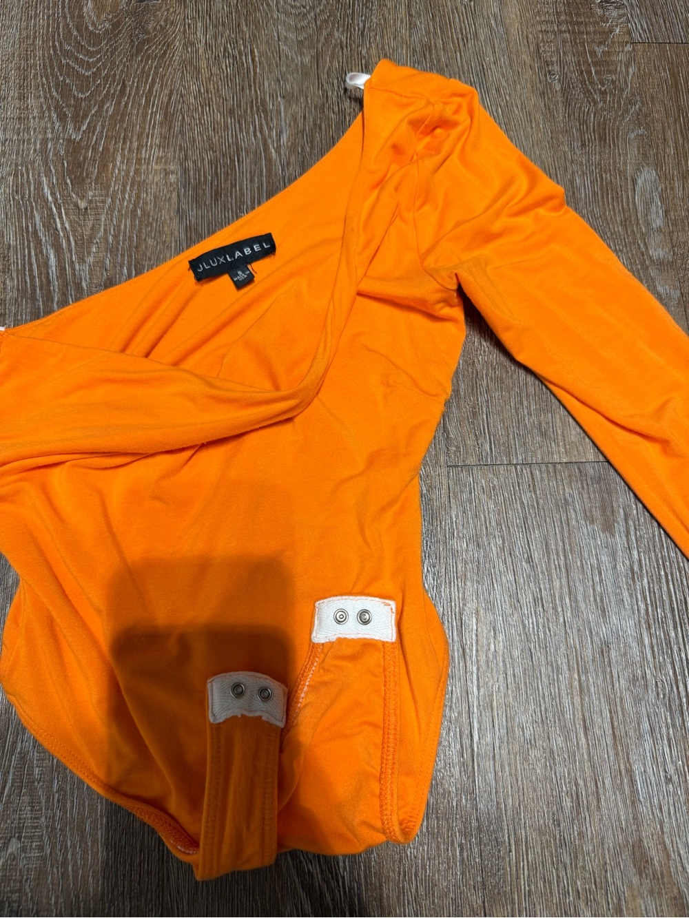 JLUXLABEL Bright Orange Long Sleeve Bodysuit